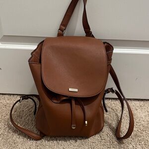 Chaps Brown Leather Backpack